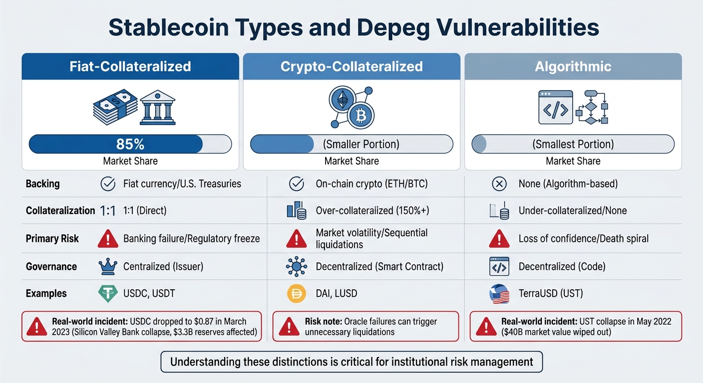 Stablecoin Types: Collateral Models and Depeg Vulnerabilities Comparison