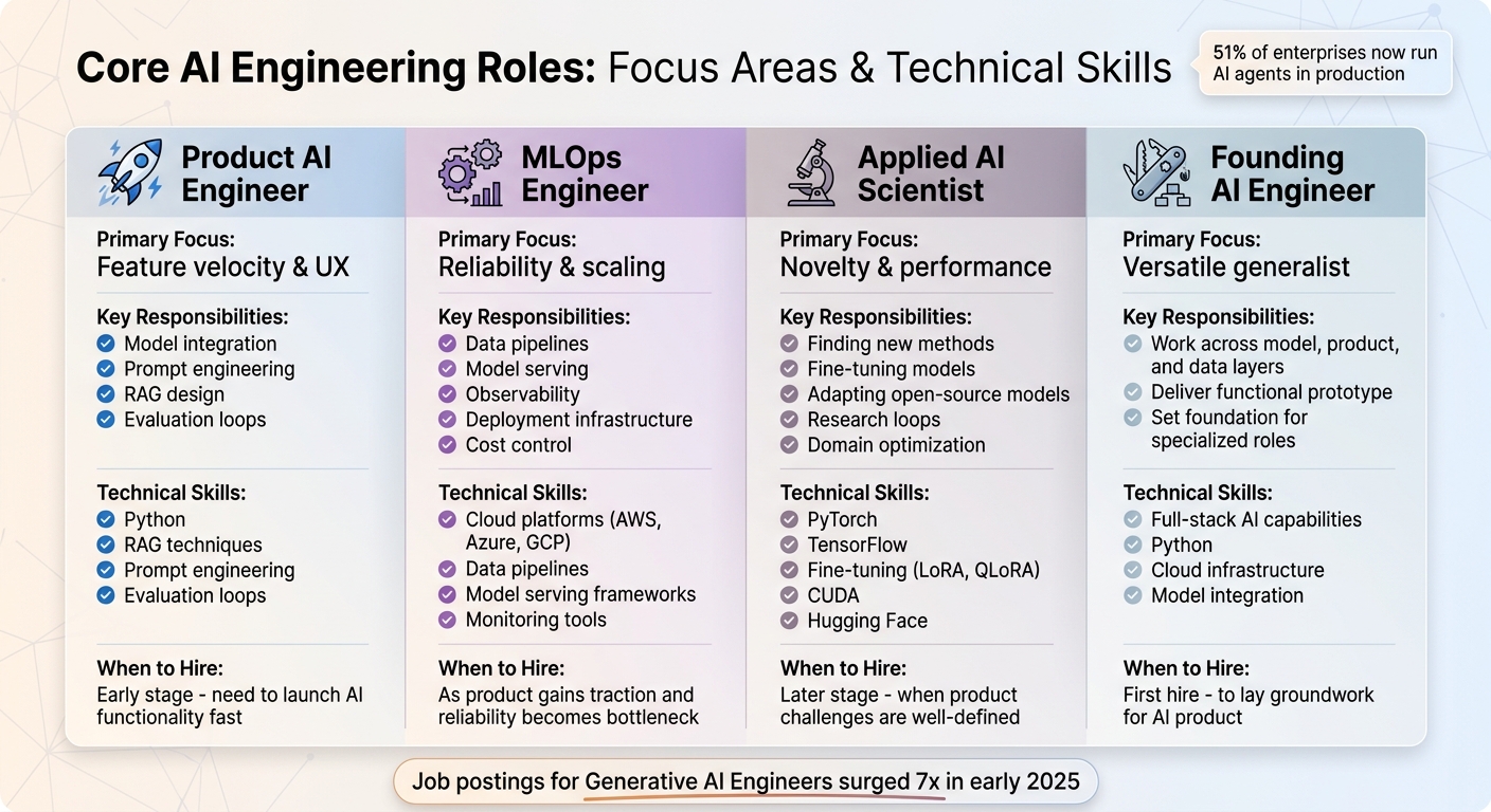 AI Engineering Roles: Responsibilities and Required Skills Comparison
