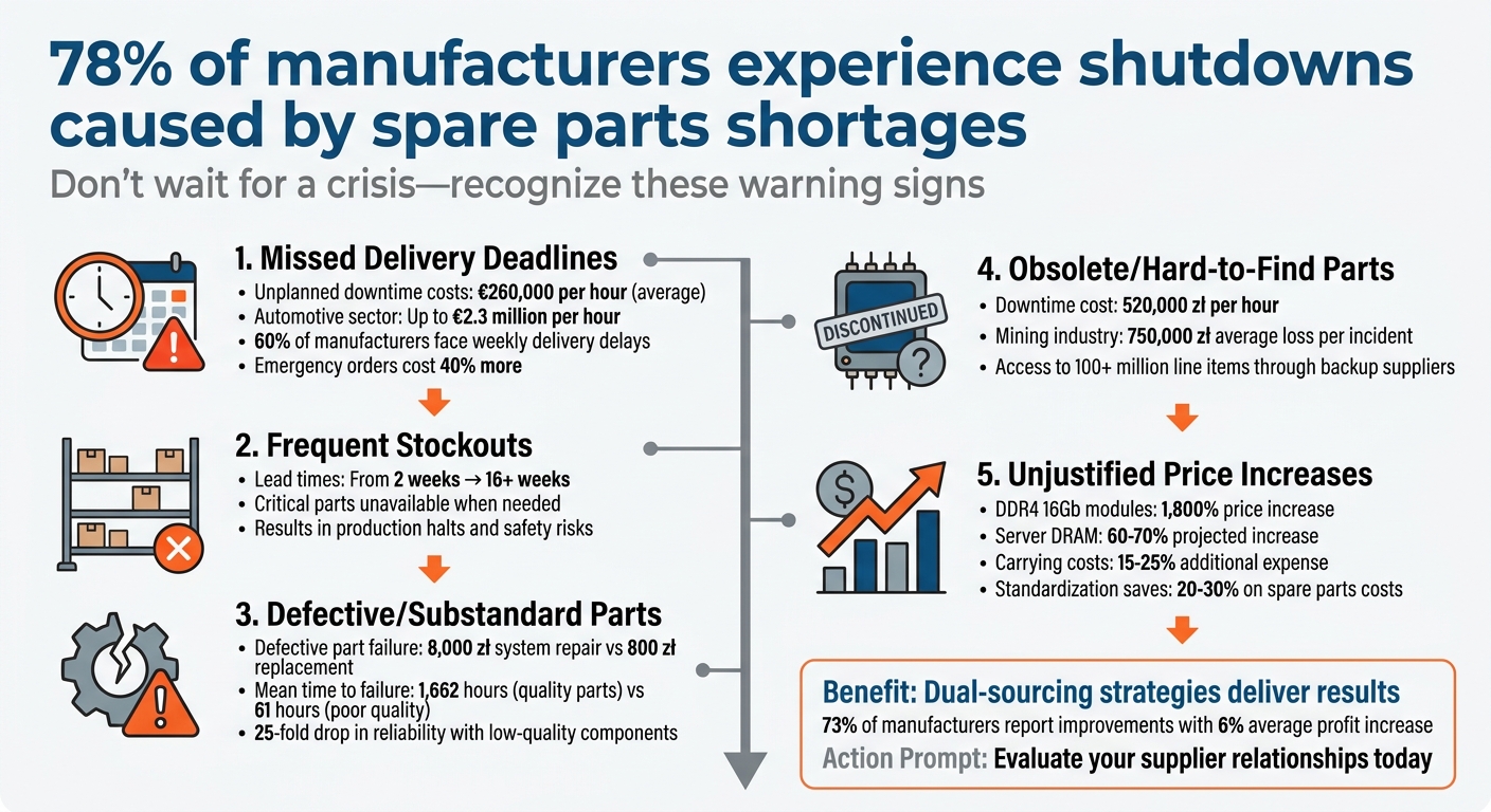 5 Warning Signs You Need a Backup Spare Parts Supplier