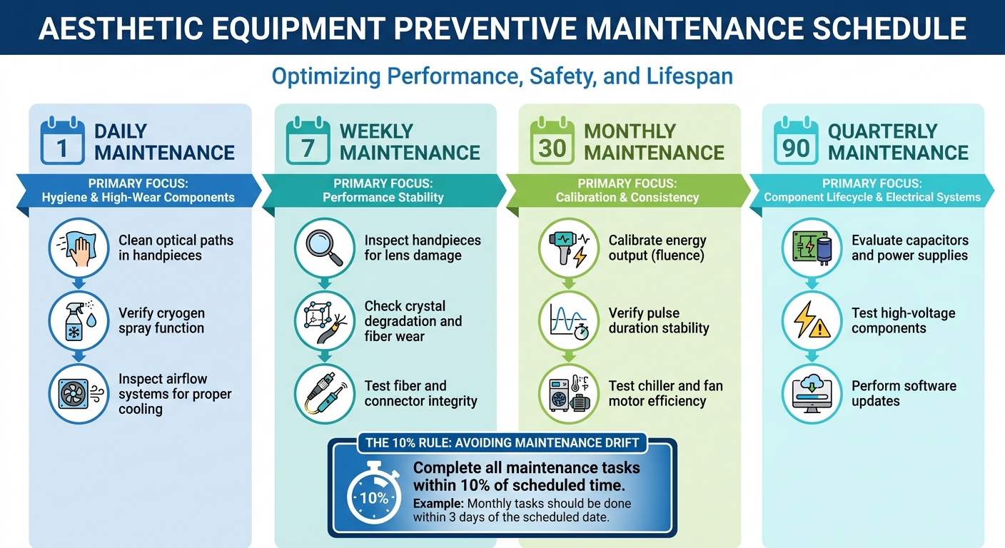 Preventive Maintenance Schedule for Aesthetic Equipment: Daily to Quarterly Tasks