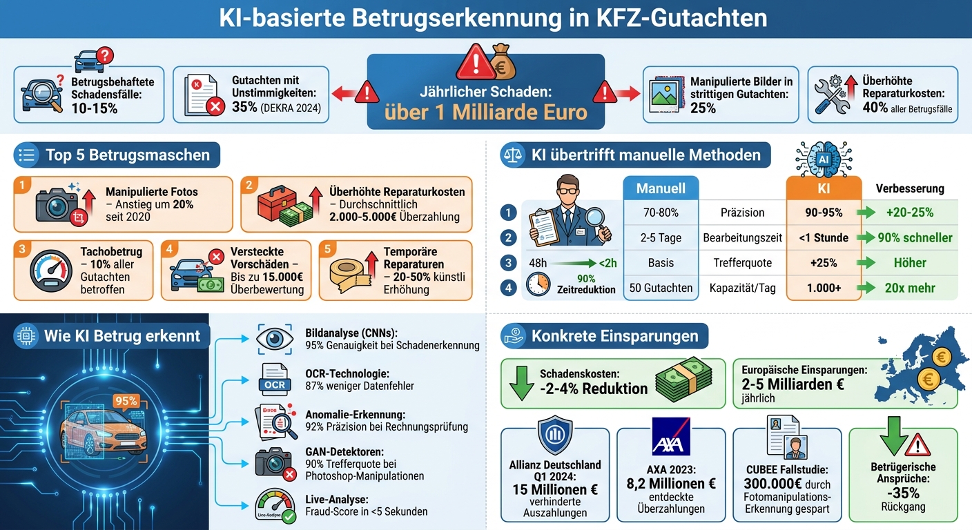 KI-basierte Betrugserkennung in KFZ-Gutachten: Statistiken und Vergleich