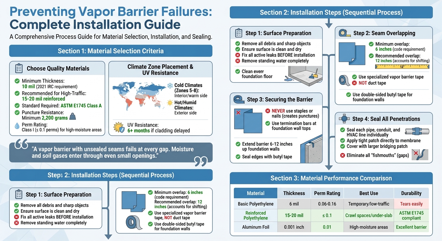 Vapor Barrier Failures: Causes And Solutions 5 Vapor Barrier Installation Best Practices: Material Selection To Proper Sealing