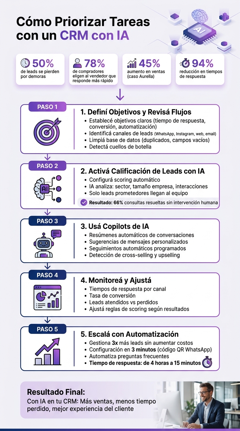 5 pasos para priorizar tareas con CRM e IA
