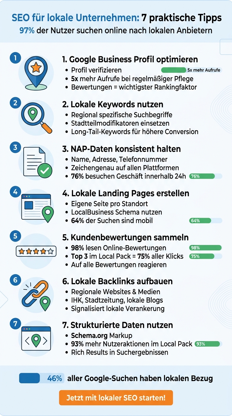 7 praktische SEO-Tipps für lokale Unternehmen