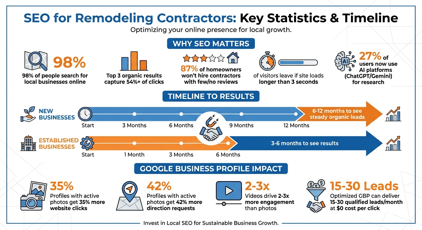 SEO Statistics and Timeline for Remodeling Contractors