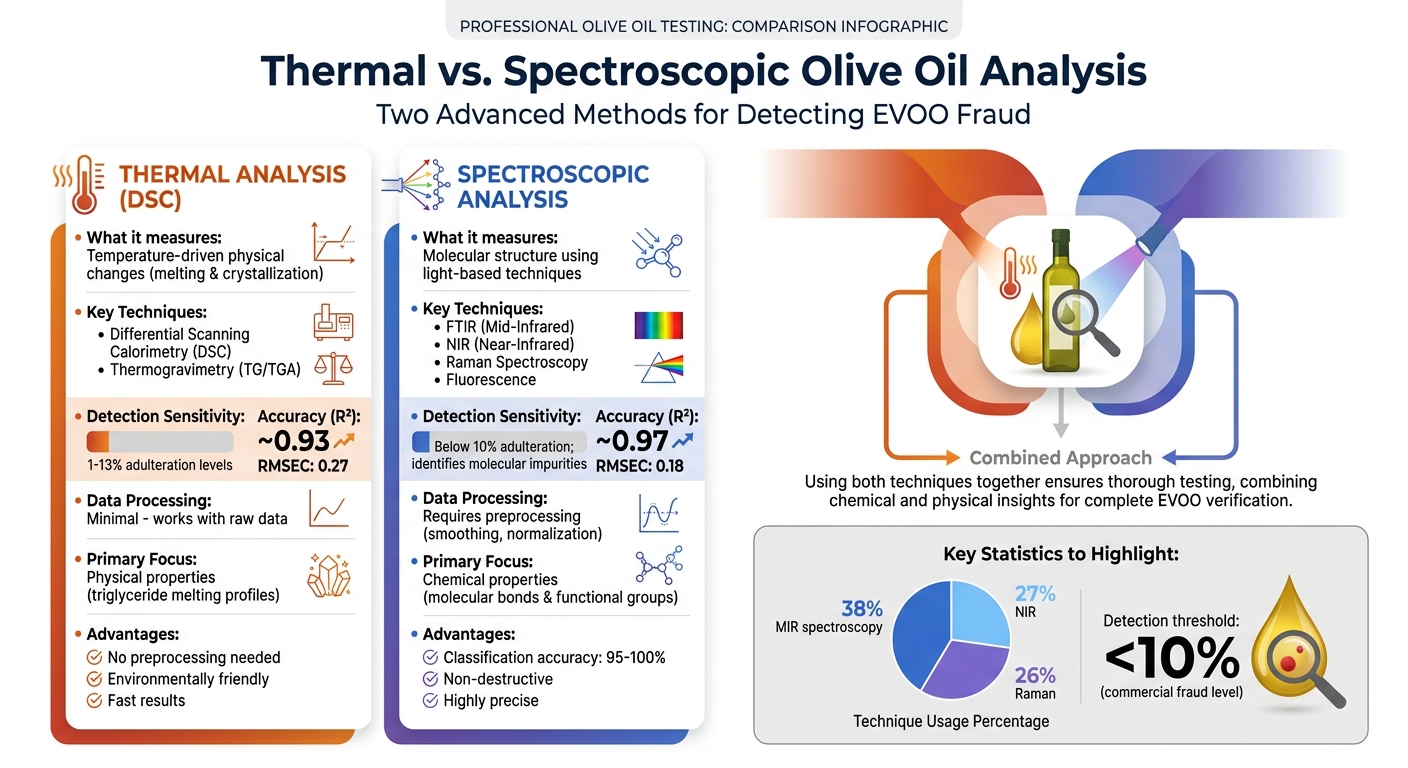 Thermal vs Spectroscopic Olive Oil Analysis Methods Comparison