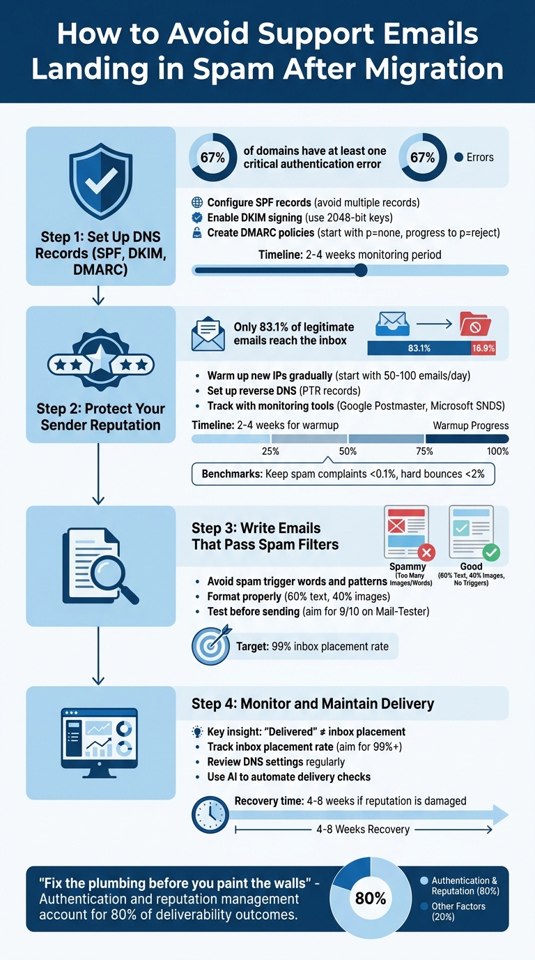 4-Step Process to Prevent Support Emails from Landing in Spam After Tool Migration