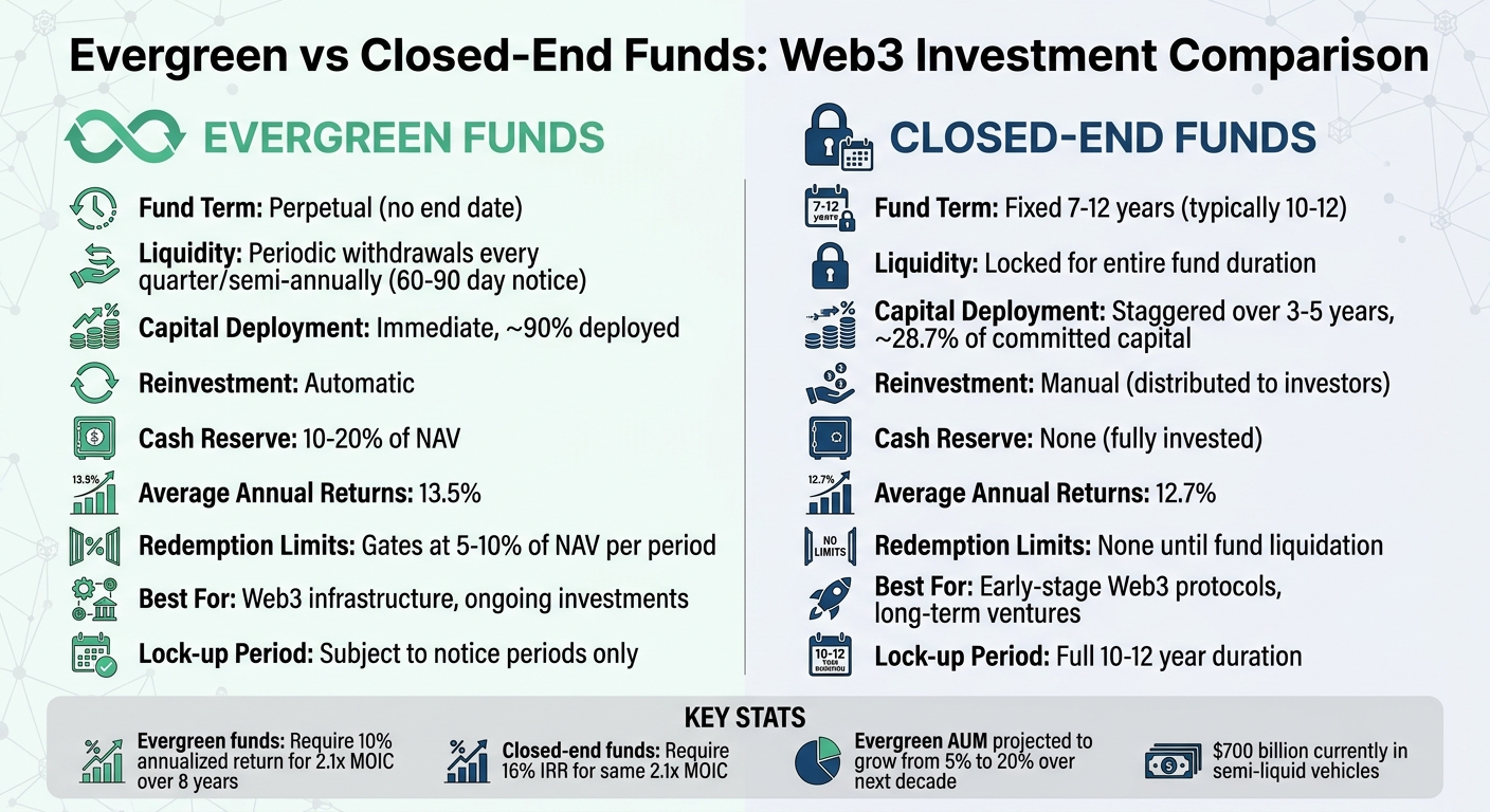 Evergreen vs Closed-End Funds Comparison for Web3 Investors