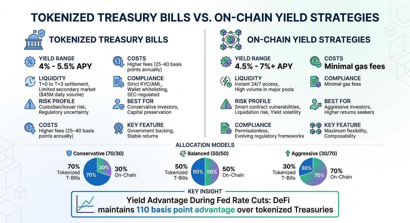 Tokenized Treasury Bills vs On-Chain Yield Strategies Comparison