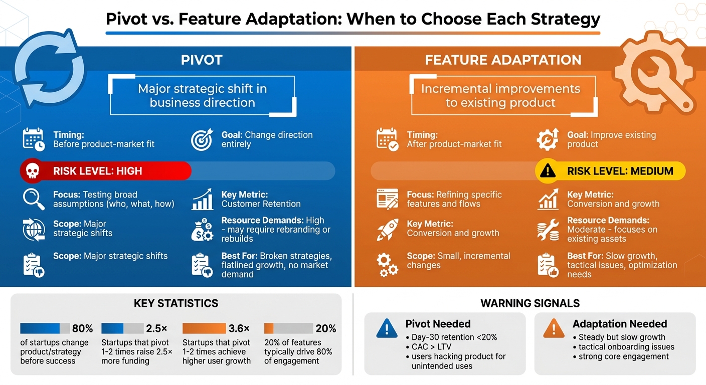 Pivot vs Feature Adaptation: Strategic Comparison for Startups