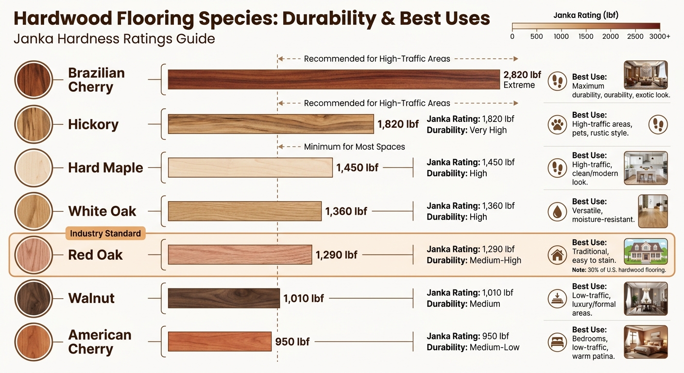 Hardwood Flooring Species Comparison: Janka Ratings and Best Uses