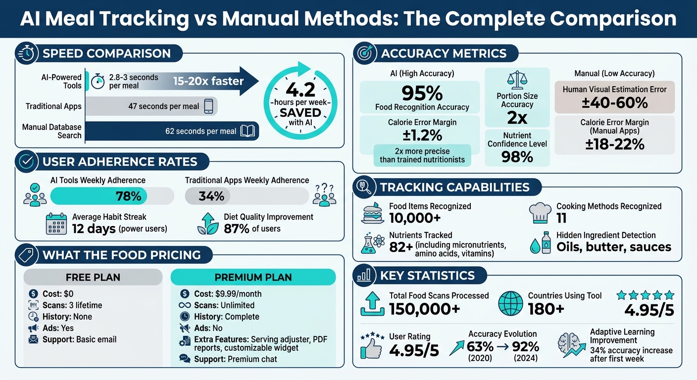 AI Meal Tracking vs Manual Methods: Speed, Accuracy & Features Comparison