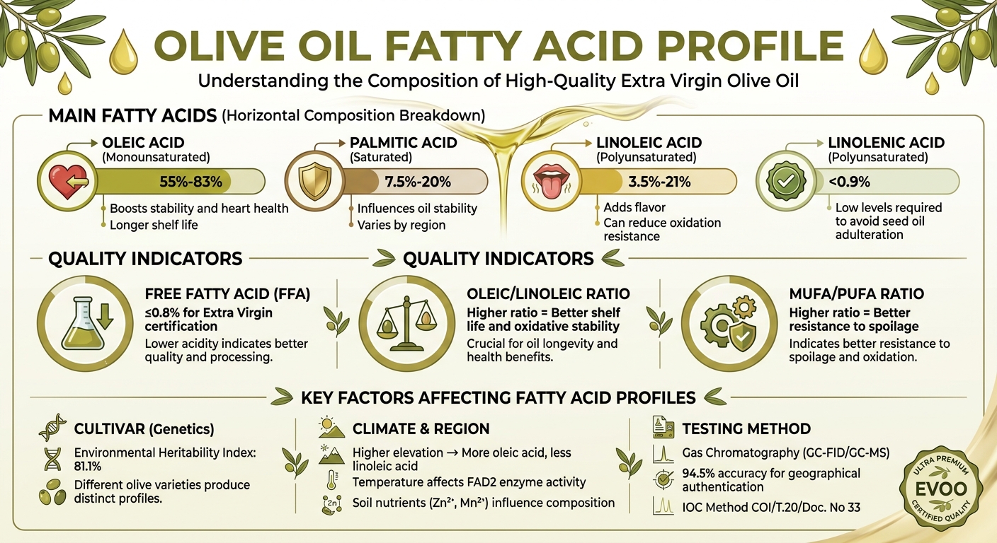 Olive Oil Fatty Acid Composition and Quality Standards