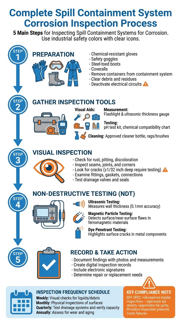 5-Step Spill Containment System Corrosion Inspection Process