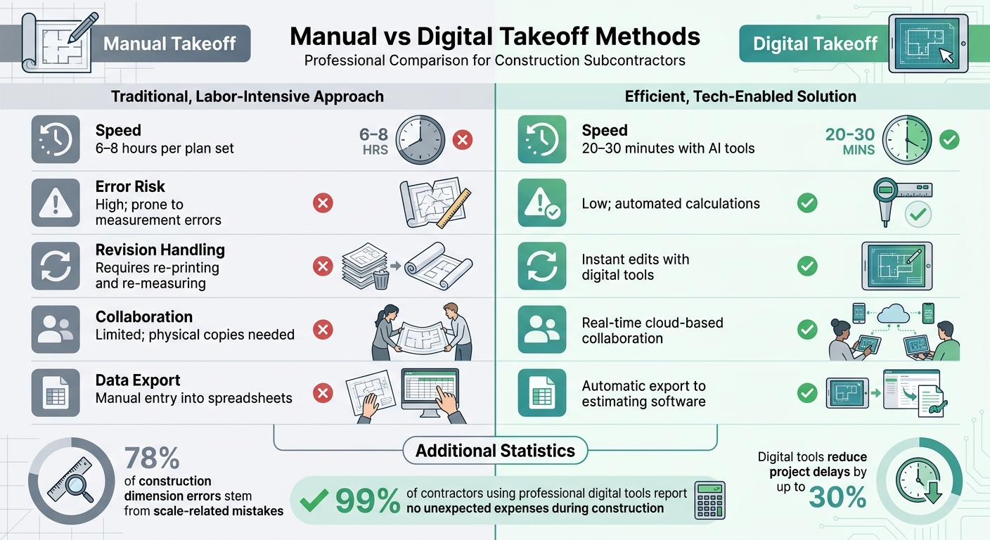 Manual vs Digital Blueprint Takeoff Methods Comparison