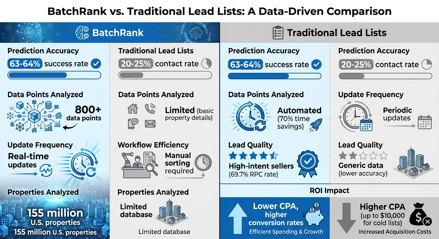 BatchRank vs Traditional Lead Lists: Performance Metrics Comparison