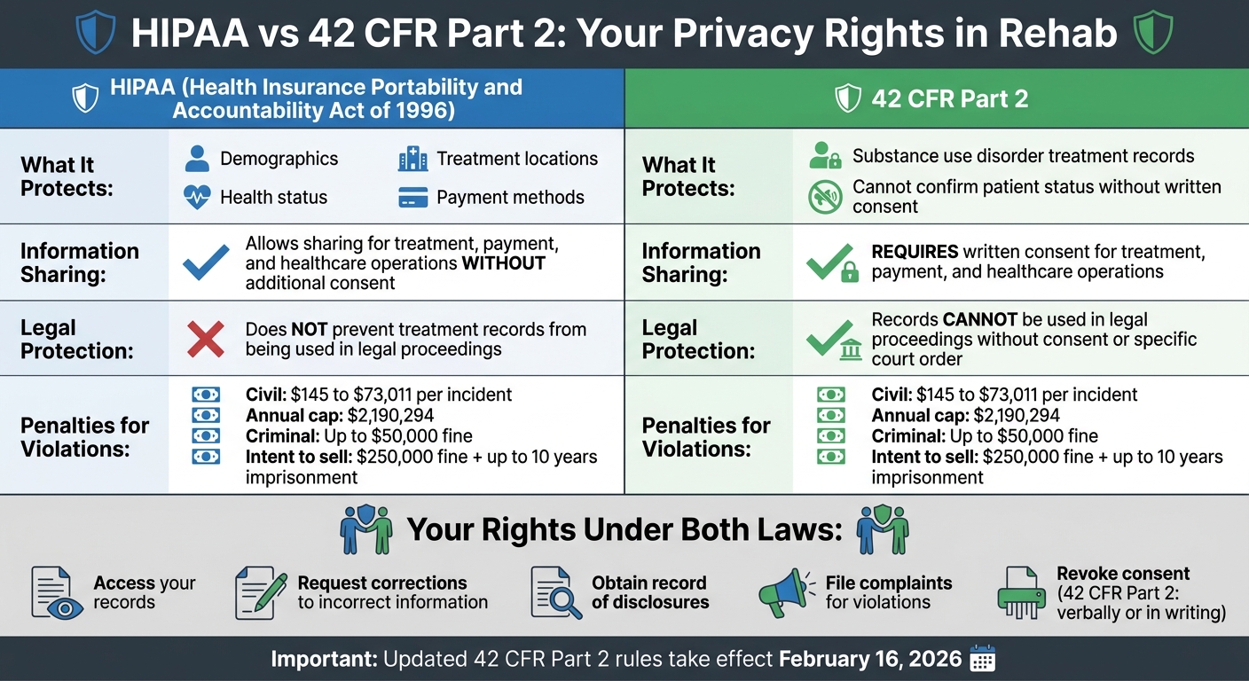 HIPAA vs 42 CFR Part 2: Privacy Protections Comparison