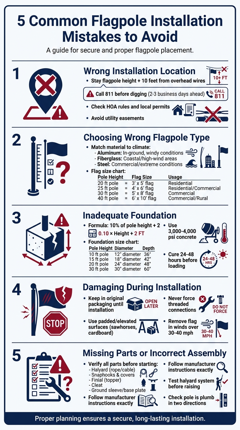 5 Common Flagpole Installation Mistakes to Avoid