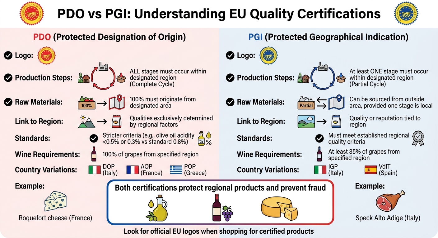 PDO vs PGI Certification Comparison: Key Differences in Food Quality Labels