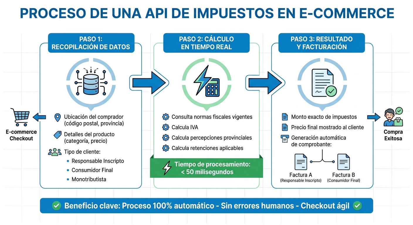 Cómo funciona una API de impuestos en e-commerce: proceso paso a paso