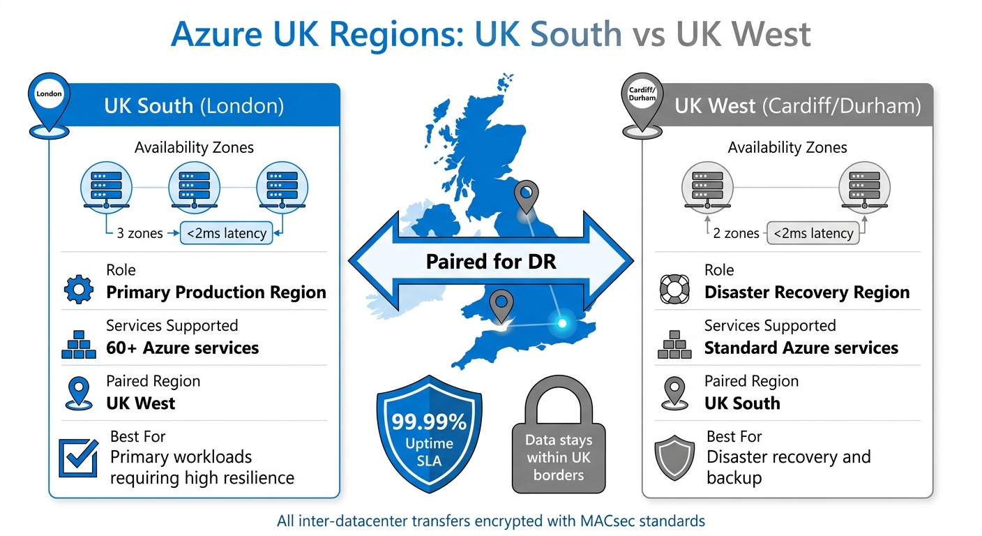 Azure UK Regions Comparison: UK South vs UK West for Data Residency
