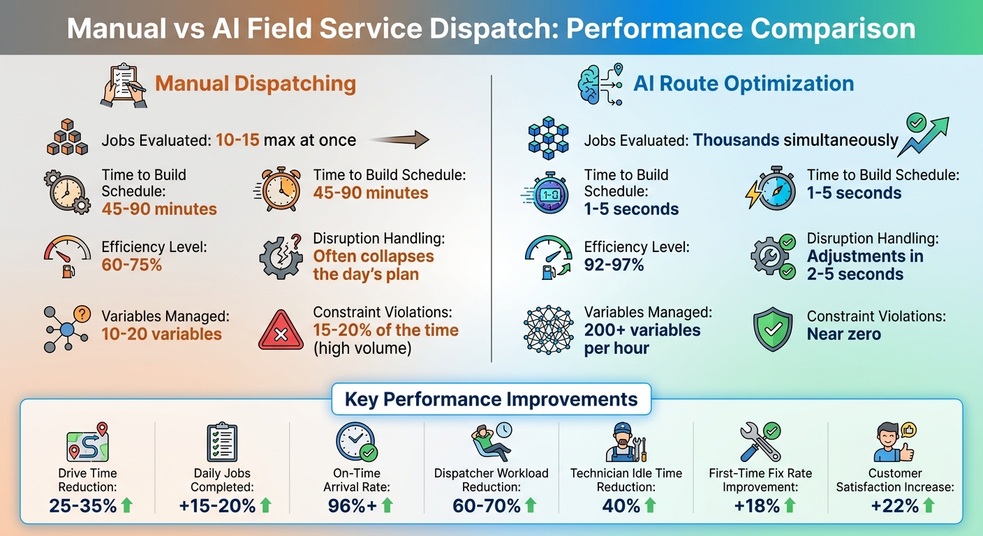 Manual vs AI Field Service Dispatch Performance Comparison