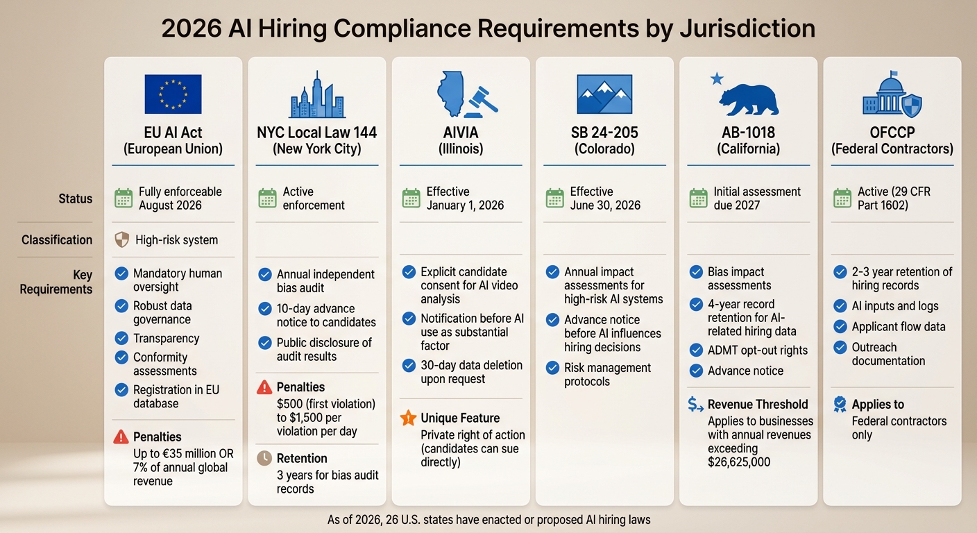 2026 AI Hiring Compliance Requirements by Jurisdiction