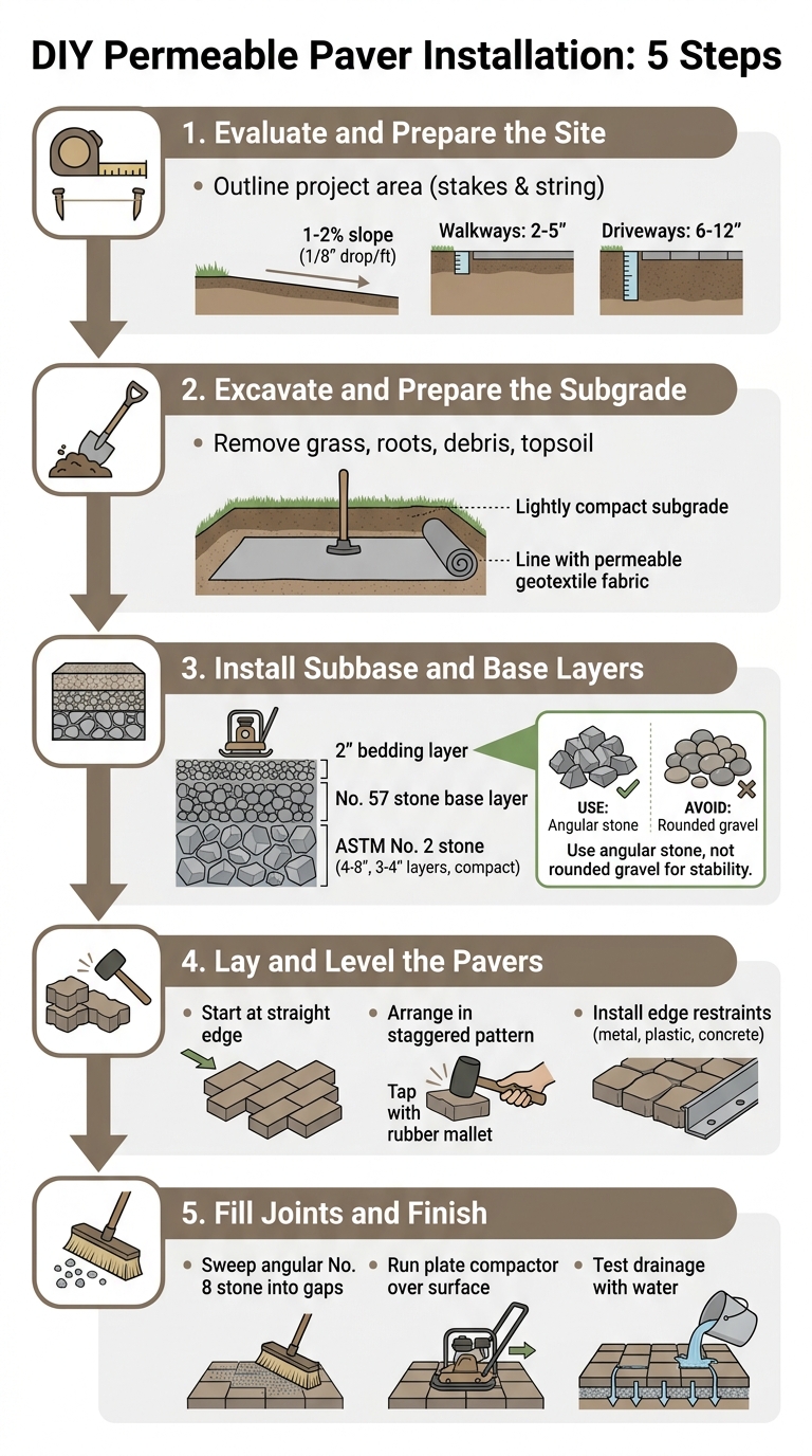 5-Step DIY Permeable Paver Installation Process