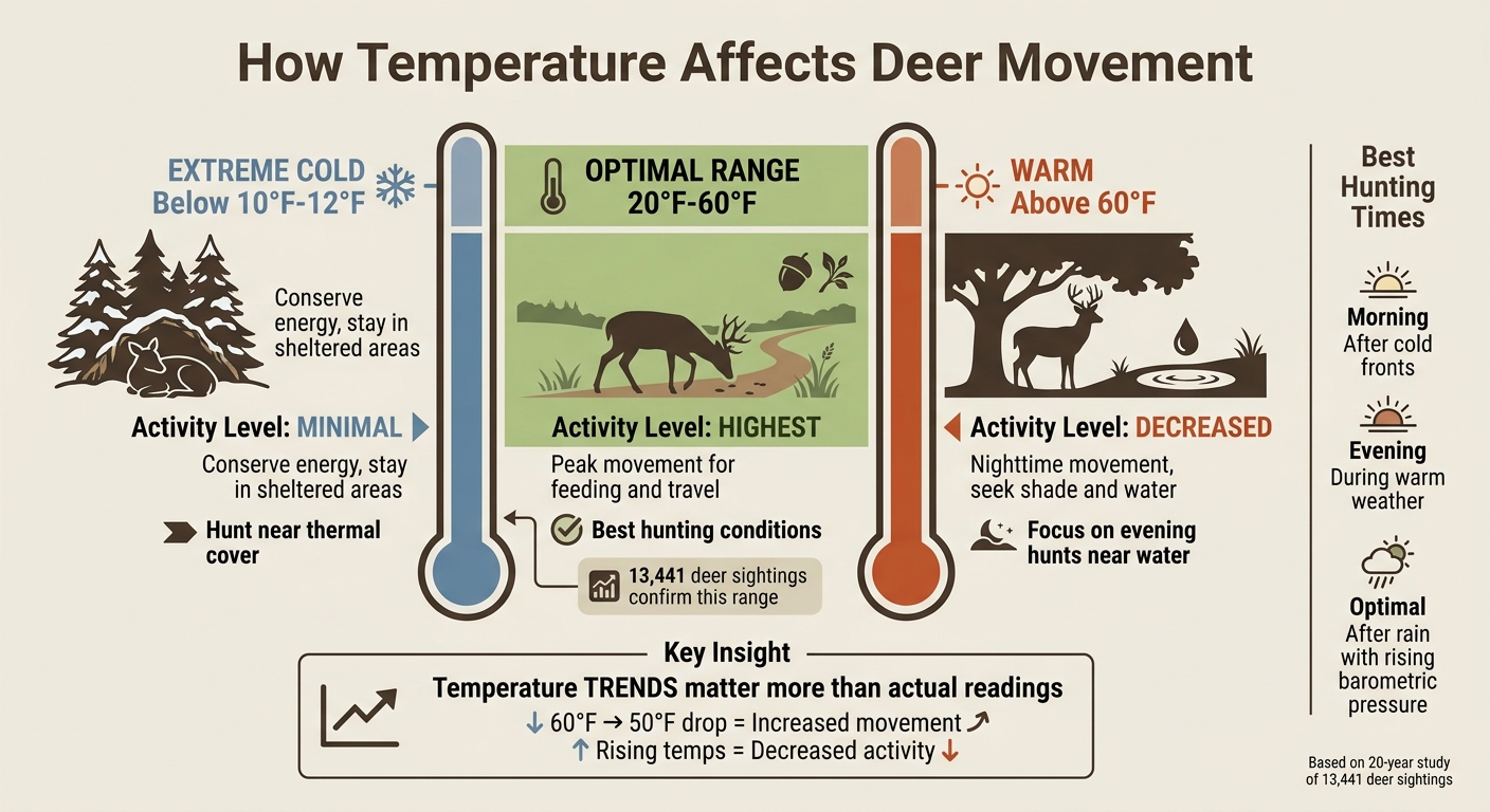 How Temperature Affects Deer Movement: Activity Levels by Temperature Range