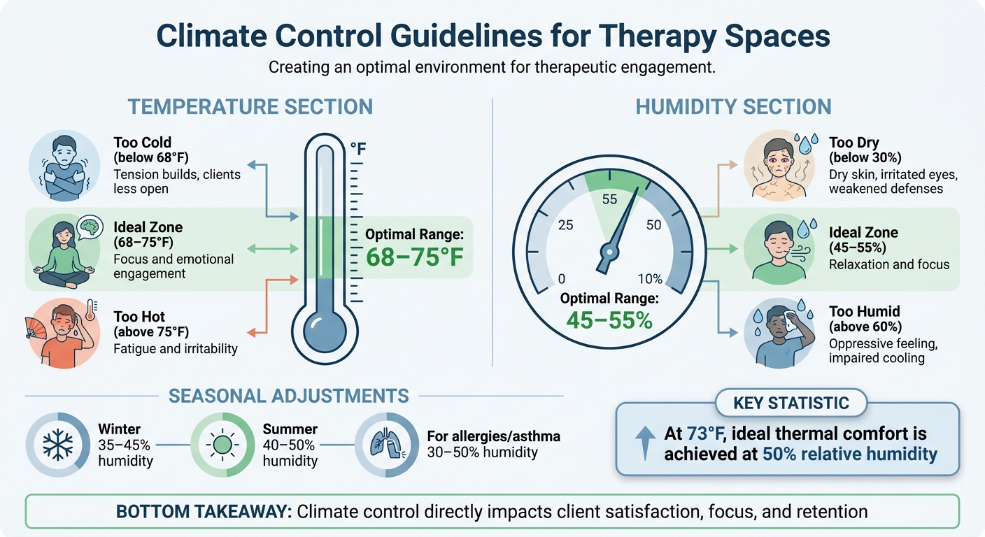 Optimal Temperature and Humidity Ranges for Therapy Spaces