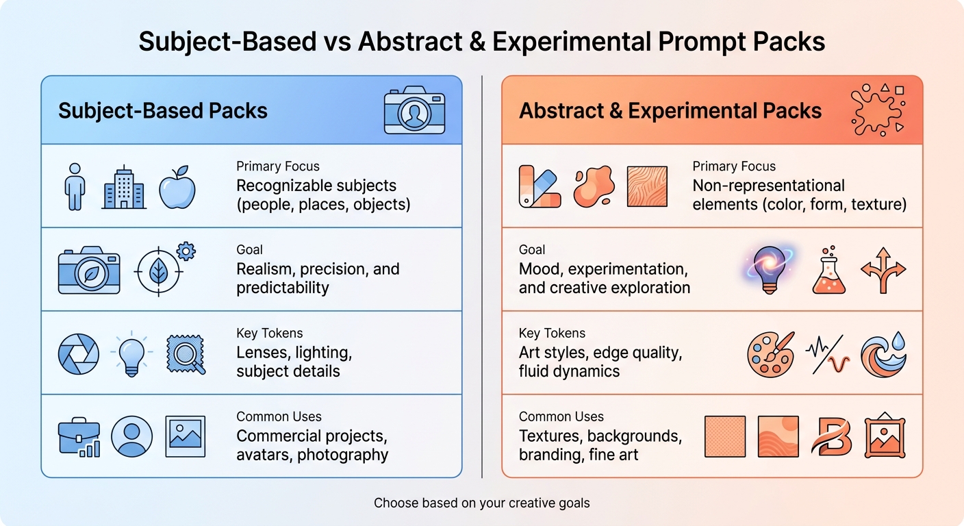 Subject-Based vs Abstract AI Art Prompts Comparison