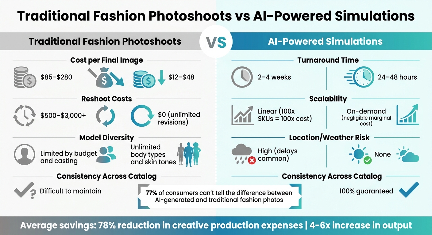 Traditional Fashion Photoshoots vs AI-Powered Simulations Cost and Time Comparison