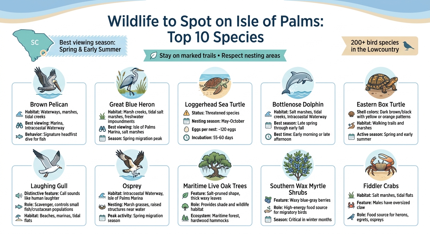 Top 10 Wildlife Species to Spot on Isle of Palms