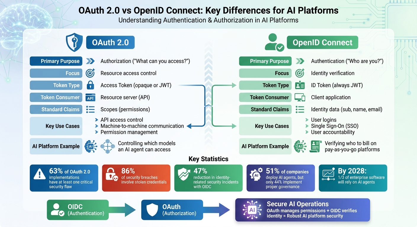 OAuth 2.0 vs OpenID Connect: Key Differences for AI Platforms