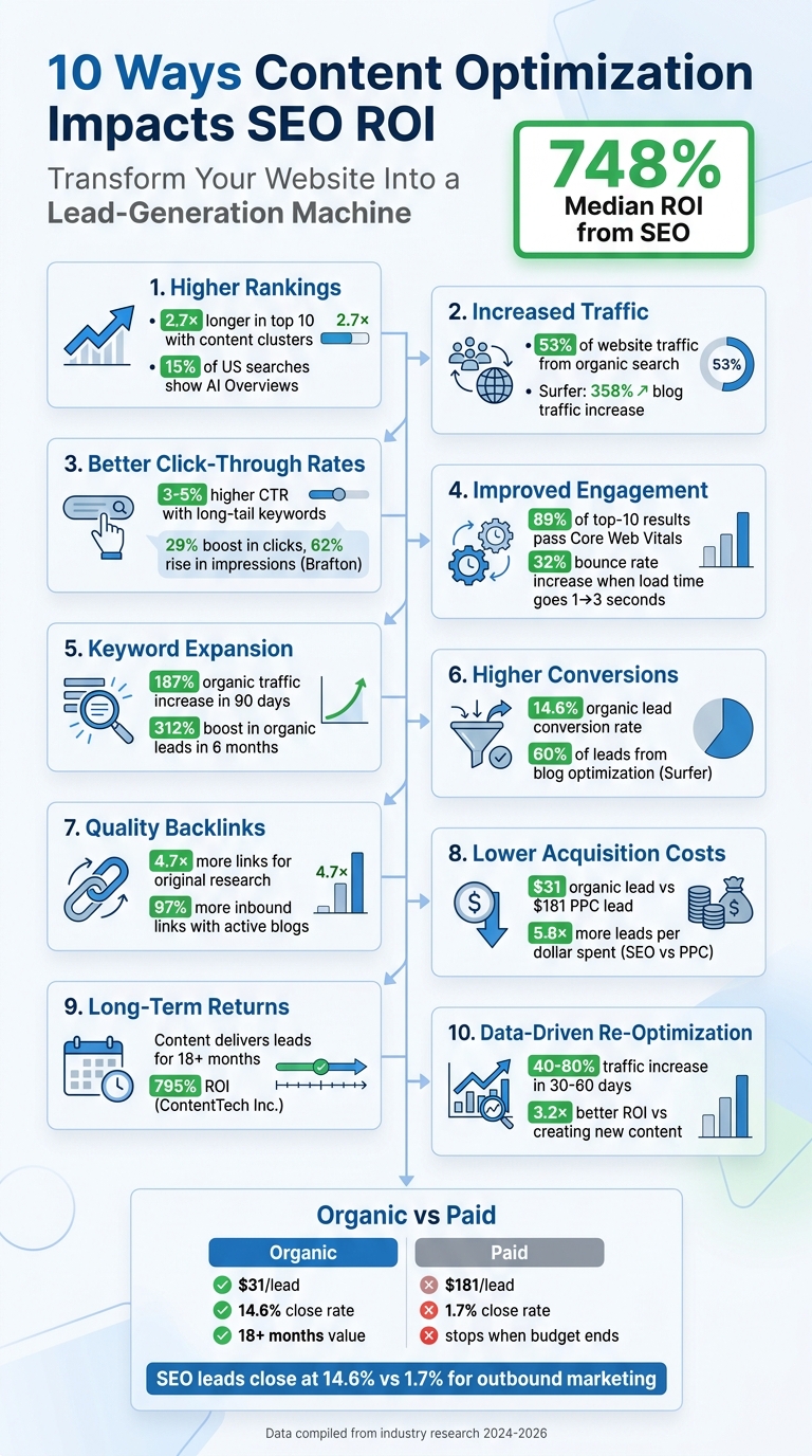 SEO Content Optimization ROI: 10 Key Benefits and Impact Metrics