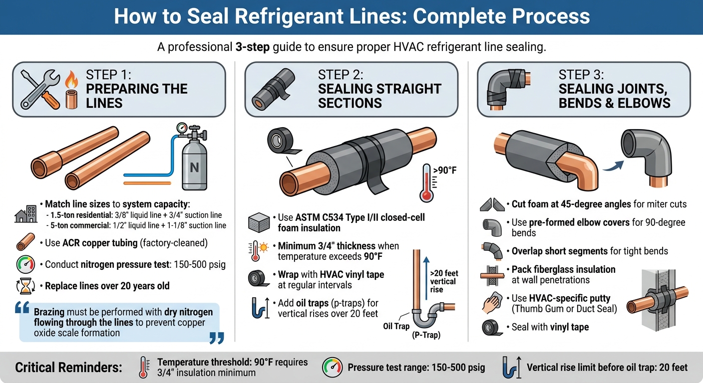 Step-by-Step Guide to Sealing Refrigerant Lines in HVAC Systems