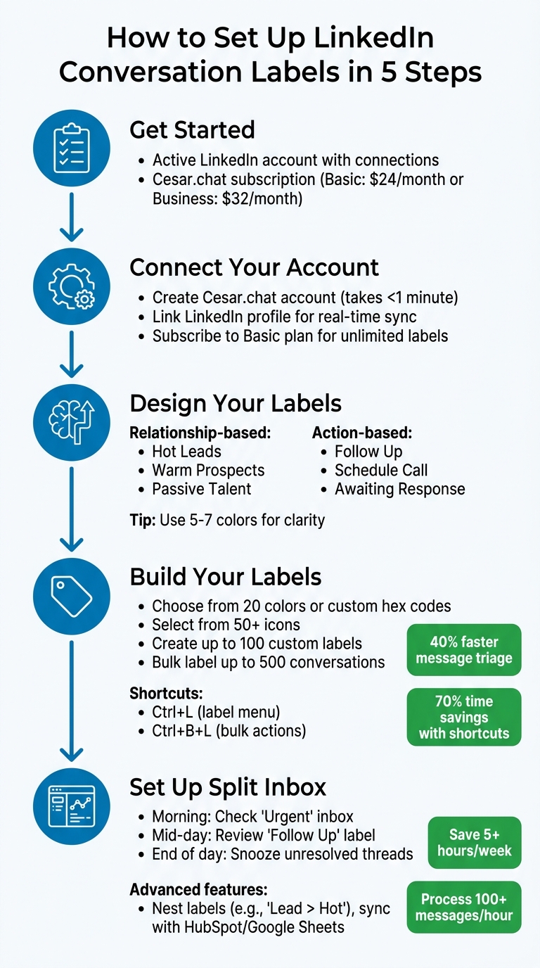 LinkedIn Conversation Labels Setup Process - 5 Steps to Organize Your Inbox
