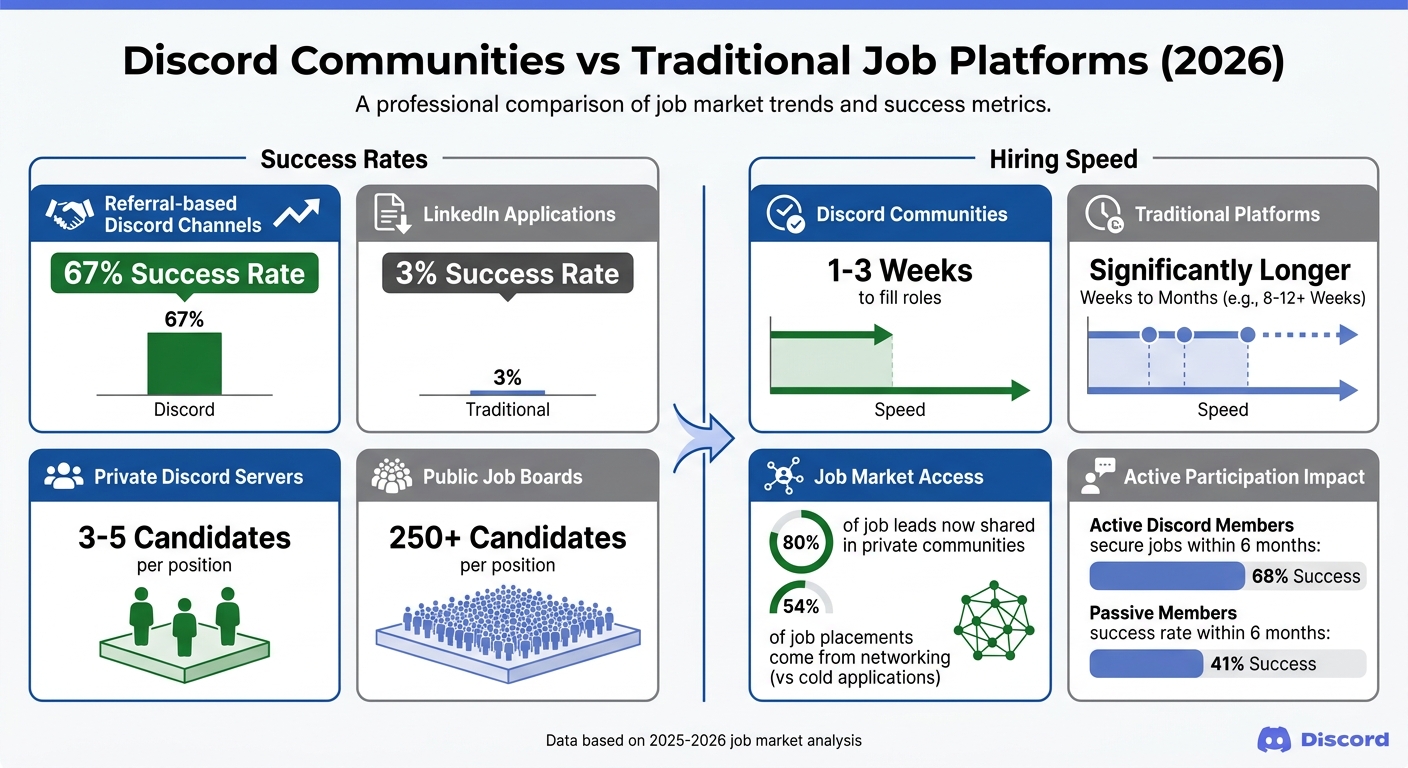 Discord Communities vs Traditional Job Platforms: Success Rates and Application Statistics 2026