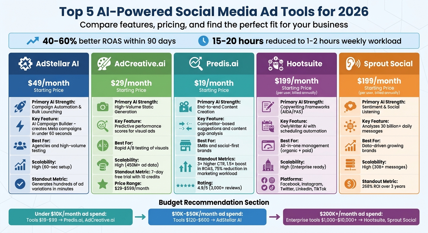 AI Social Media Ad Tools Comparison: Features, Pricing & Best Use Cases