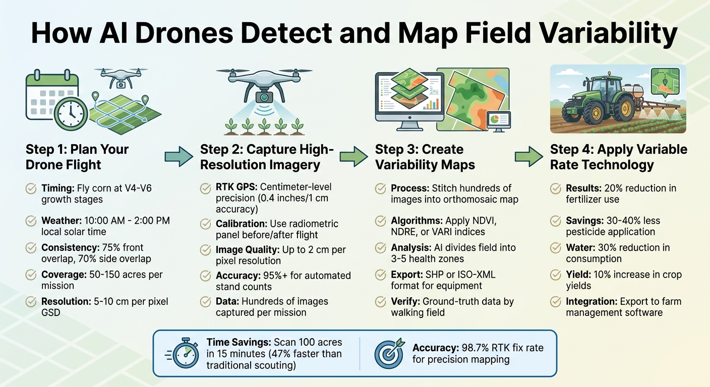 How AI Drones Detect and Map Field Variability: 4-Step Process