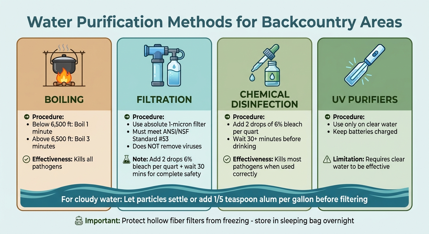 Water Purification Methods for National Park Backcountry Hiking