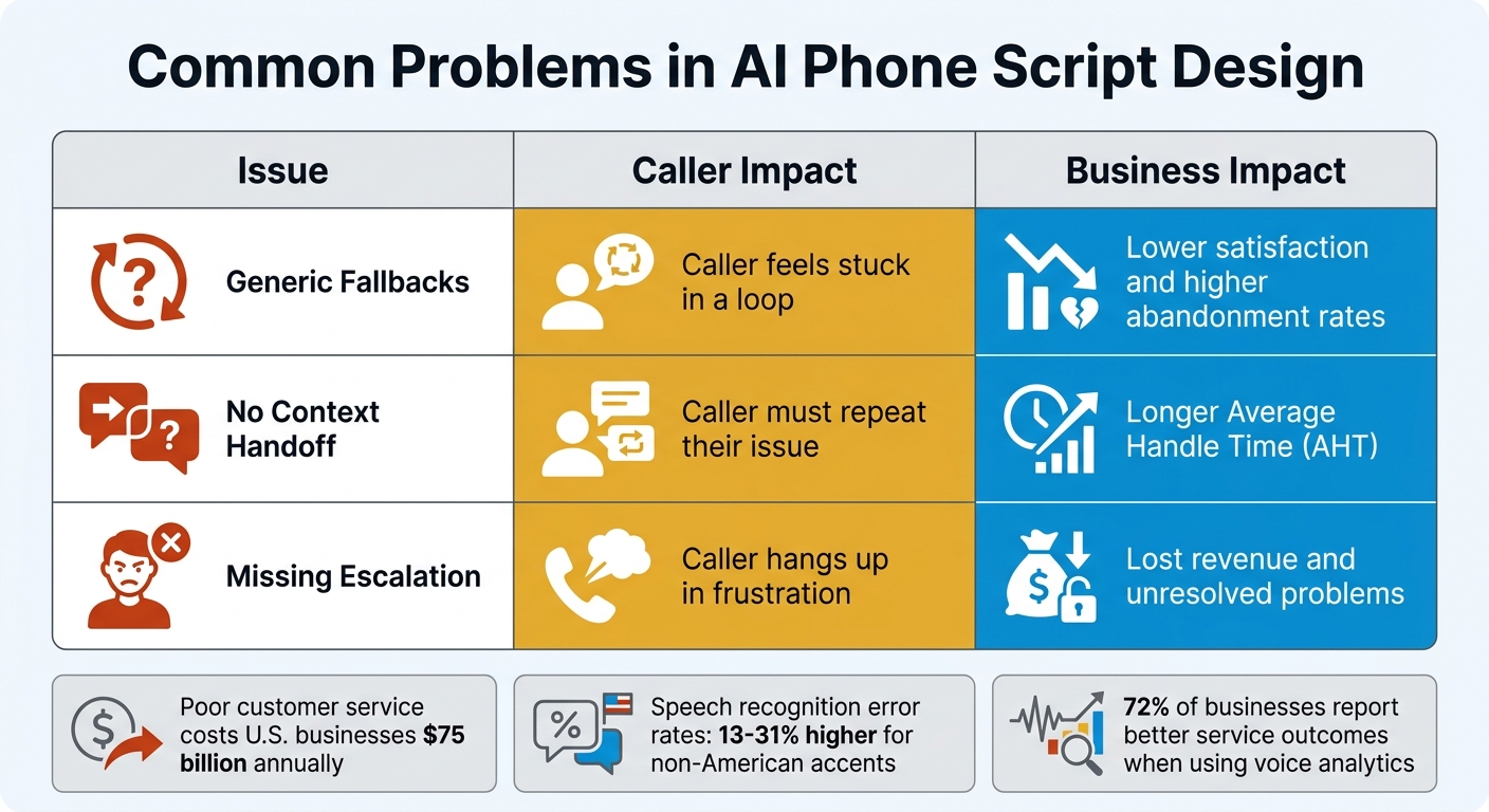 AI Phone Script Common Problems: Impact on Callers and Business