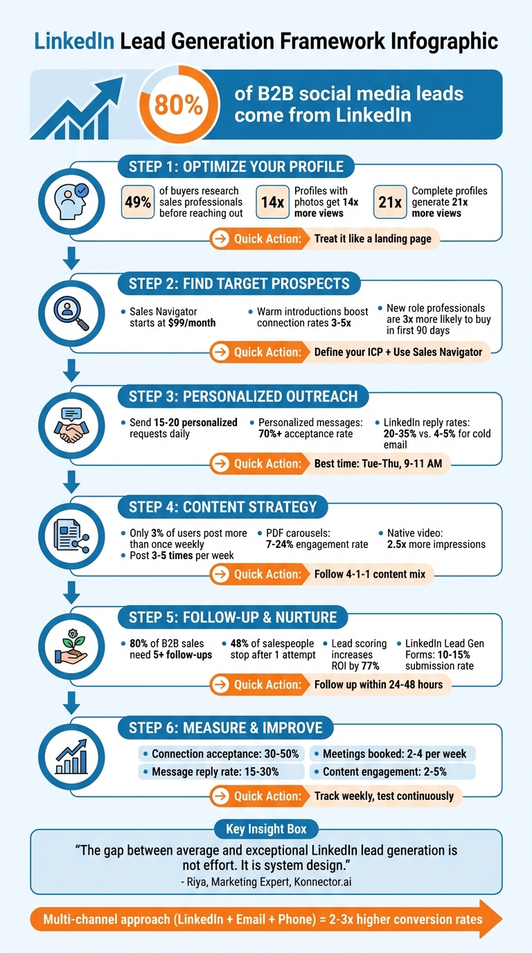 LinkedIn B2B Lead Generation 6-Step Framework