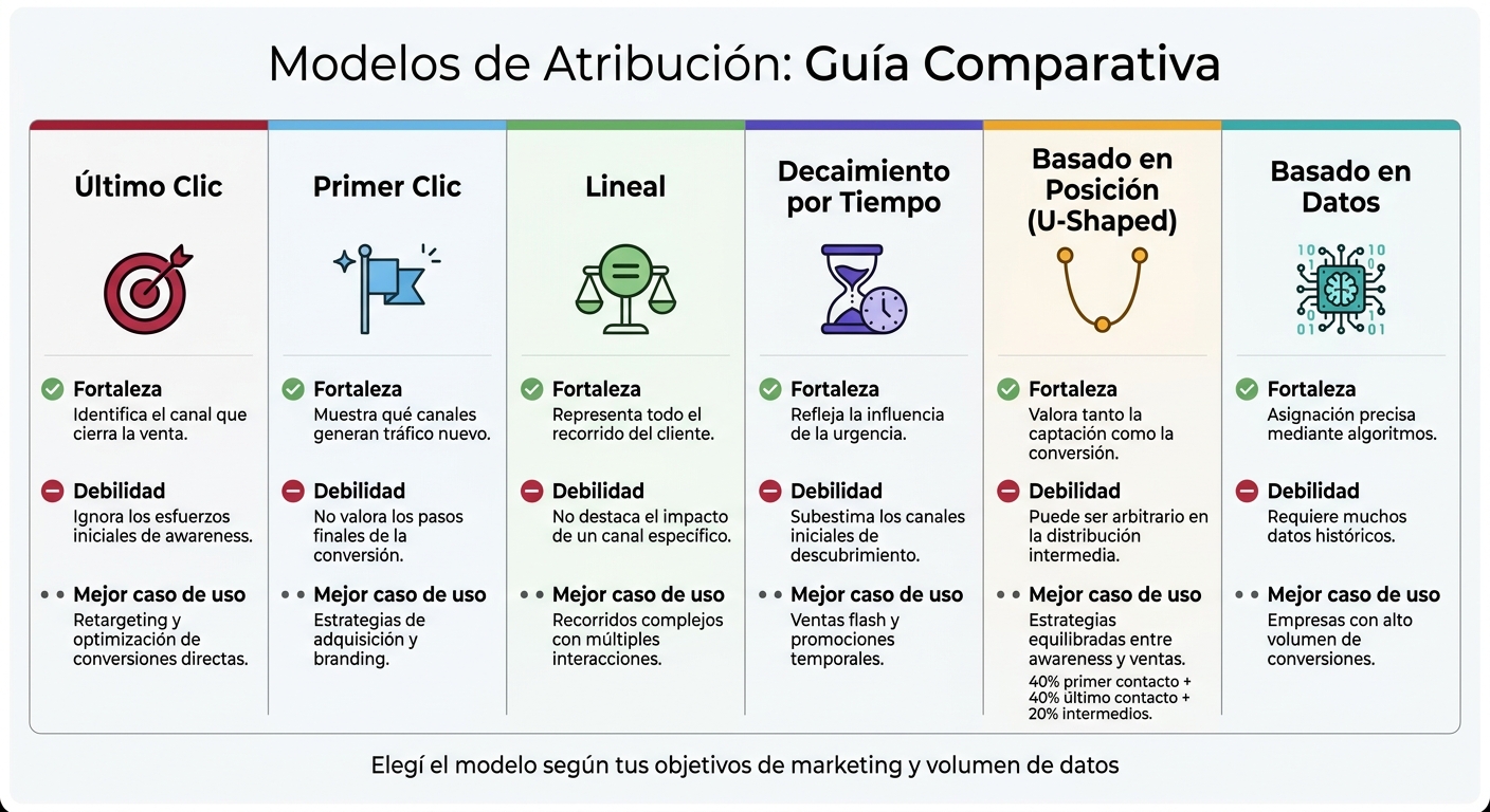 Comparación de 6 modelos de atribución para e-commerce: fortalezas, debilidades y casos de uso