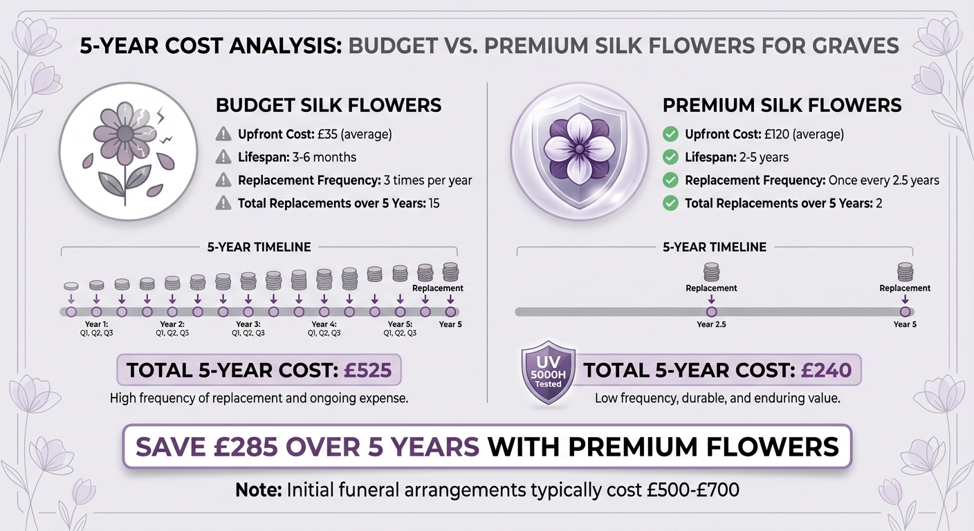 5-Year Cost Comparison: Budget vs Premium Silk Flowers for Graves