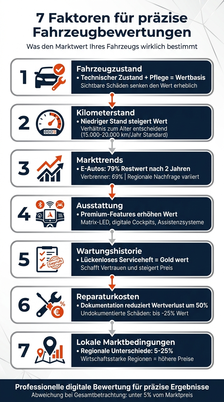7 Faktoren für präzise Fahrzeugbewertungen im Überblick