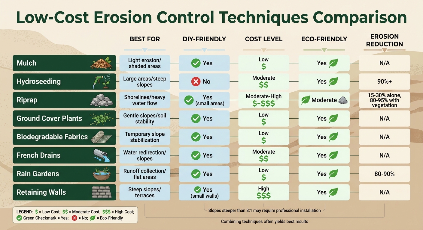 Comparison of 8 Low-Cost Erosion Control Techniques for Maryland Landscapes