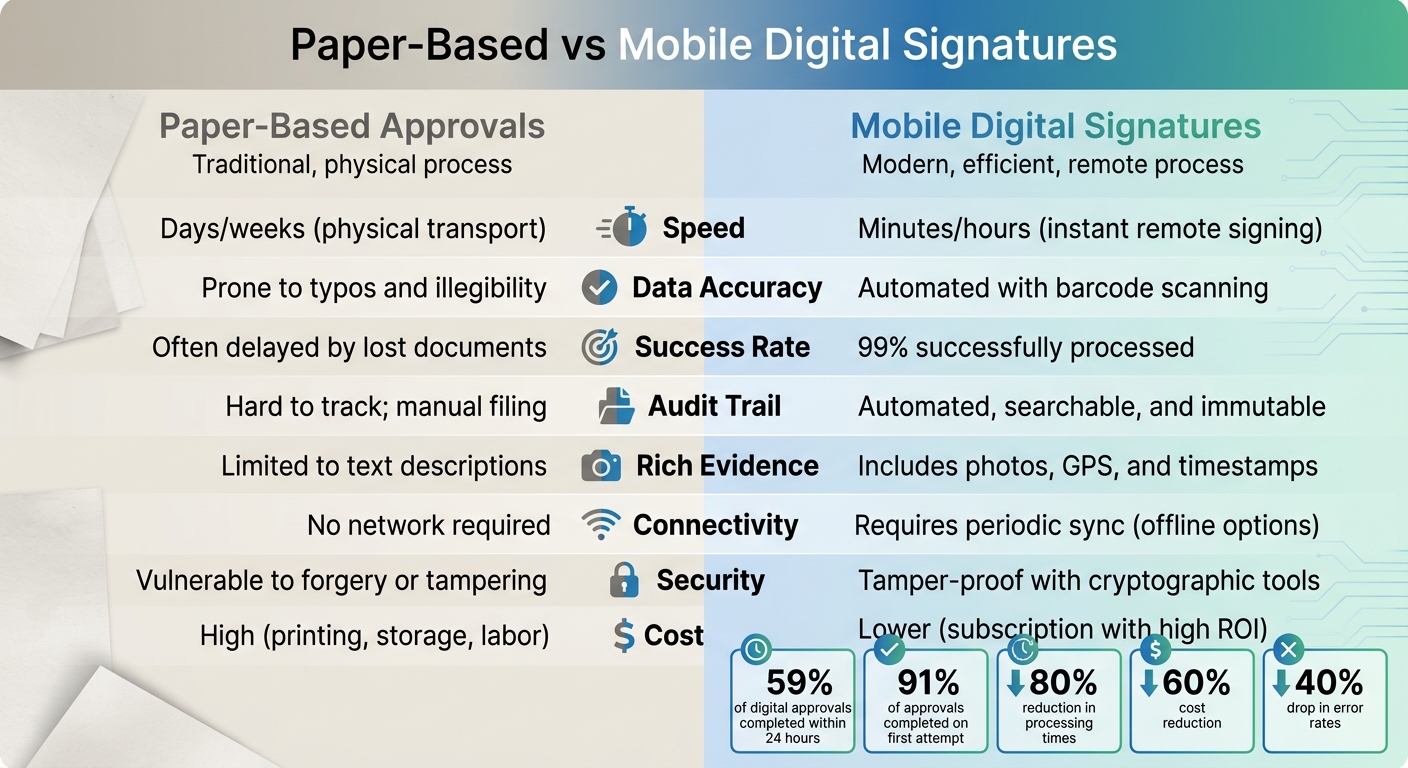 Paper-Based vs Mobile Digital Signatures: Speed, Accuracy, and Cost Comparison