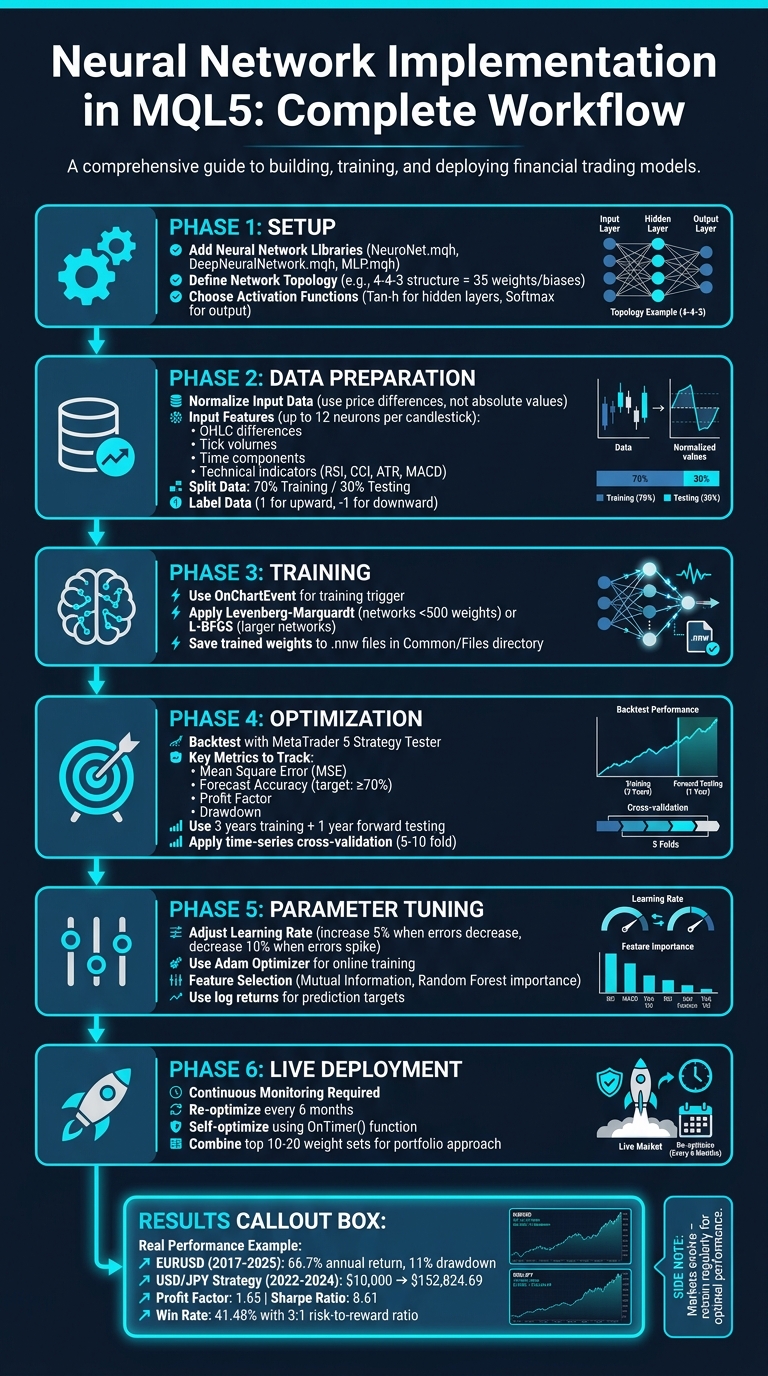 Complete Neural Network Implementation Process for MQL5 Expert Advisors