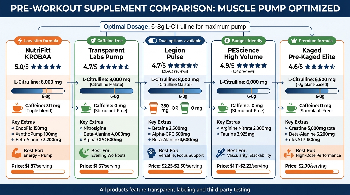 Best Pre-Workout Supplements for Pump: Ingredient Comparison Chart